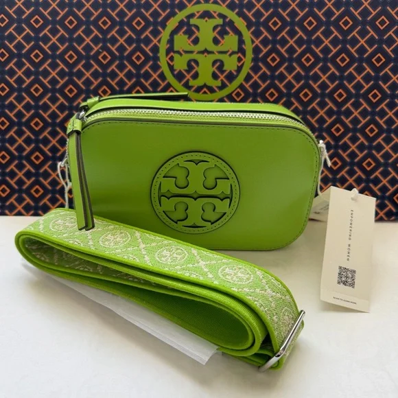 Tory Burch Miller Goat Mini Crossbody Bag Monster Silver Neon Green - Picture 1 of 10